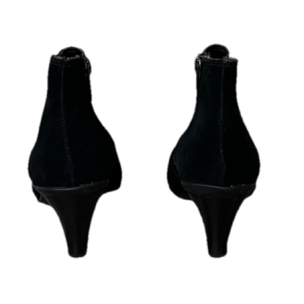 Kenneth Cole Reaction Hill N Spill Suede Ankle Booties Size 5 Black Heeled Moto - Picture 5 of 11